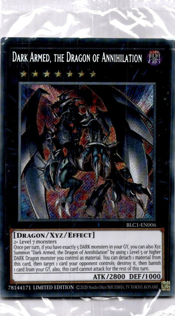 Yugioh Dark Armed,the Dragon of Annihilation BLC1-EN006 Secret Rare LTD (SEALED)