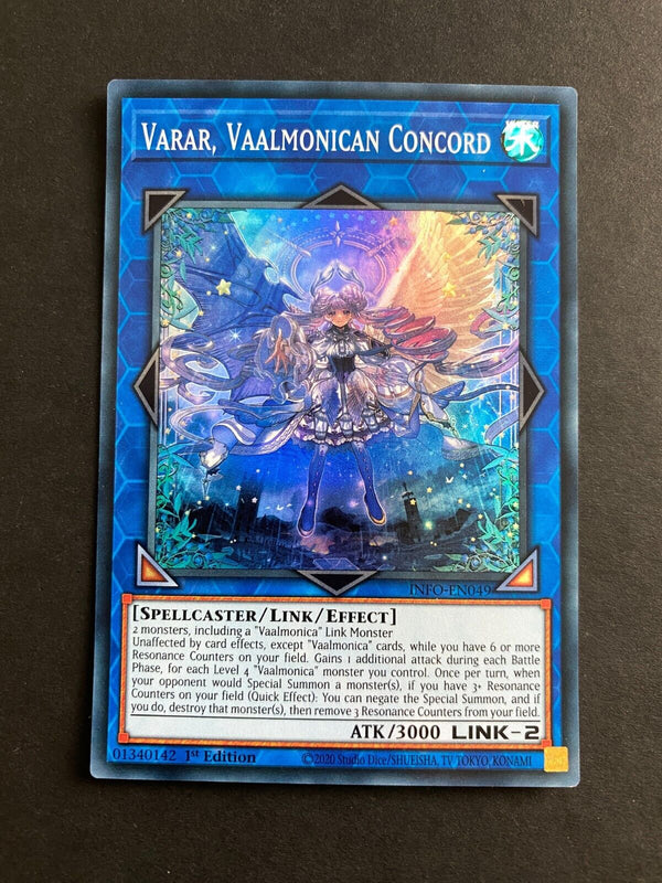 Yugioh Varar, Vaalmonican Concord INFO-EN049 Super Rare 1st Edition NM