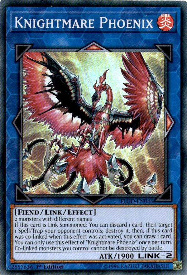Yugioh Knightmare Phoenix FLOD-EN046 Super Rare 1st Edition VLP/NM
