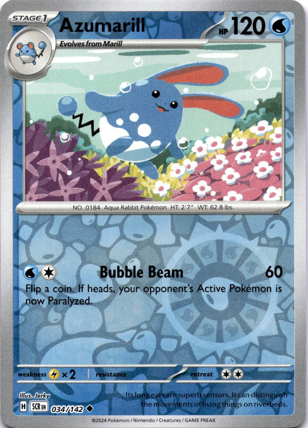 Pokemon Azumarill 034/142 Stellar Crown Reverse Holo NM