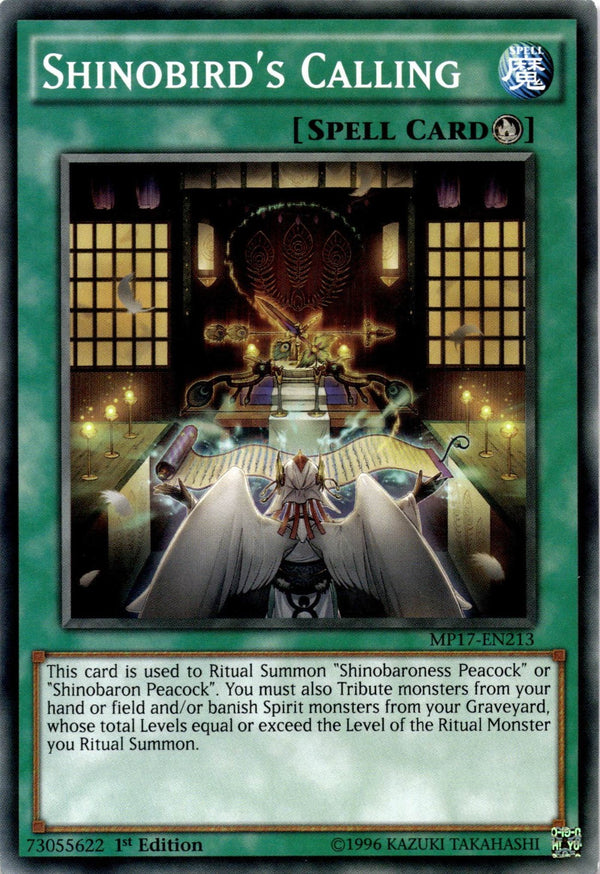 Yugioh Shinobird's Calling MP17-EN213 Common 1st Edition VLP/NM
