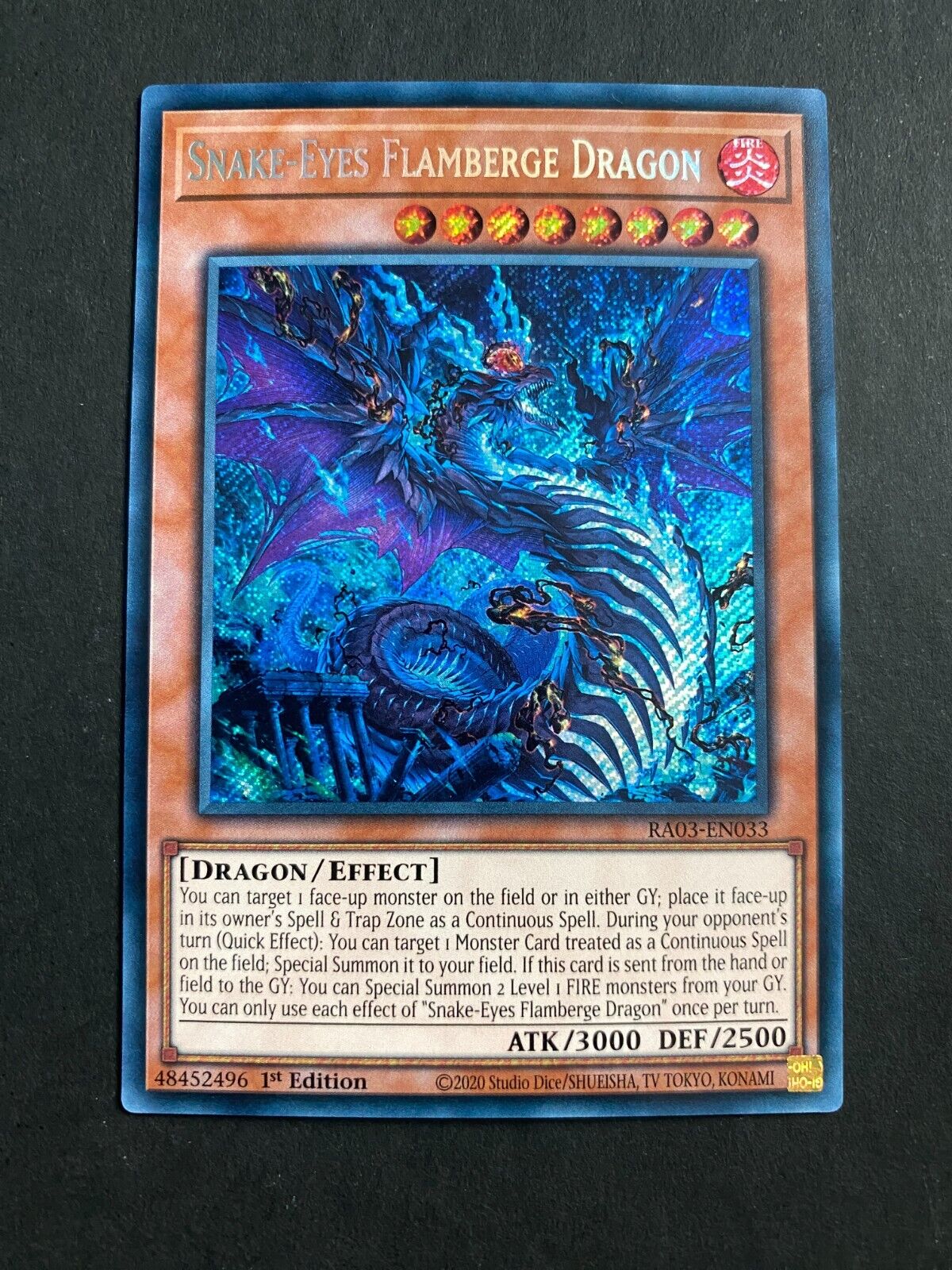 Yugioh Snake-Eyes Flamberge Dragon RA03-EN033 Secret Rare 1st Edition NM