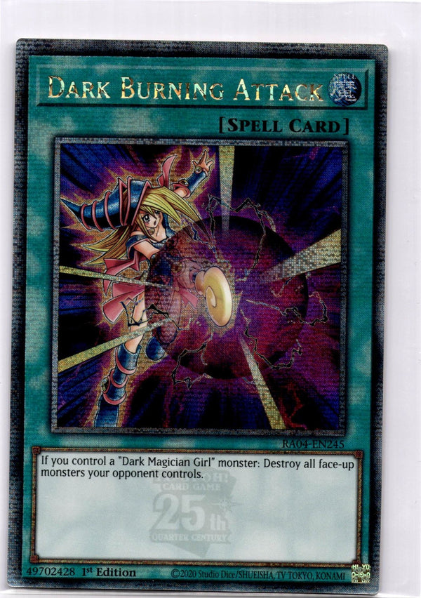 Yugioh Dark Burning Attack RA04-EN245 Quarter Century Rare 1st Edition NM