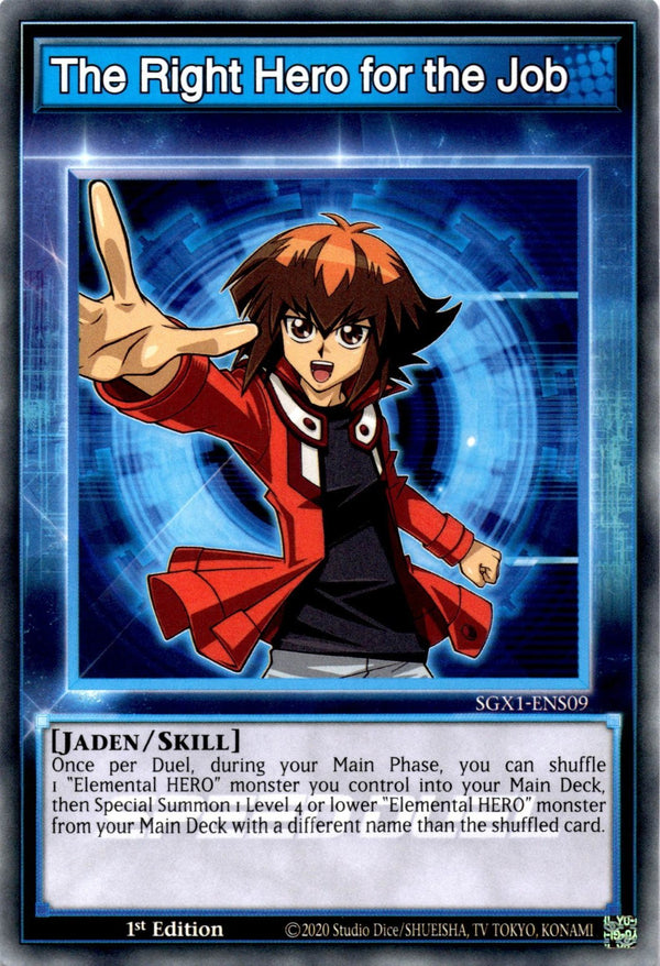 Yugioh The Right Hero for the Job SGX1-ENS09 Speed Duel Common 1st Edition NM