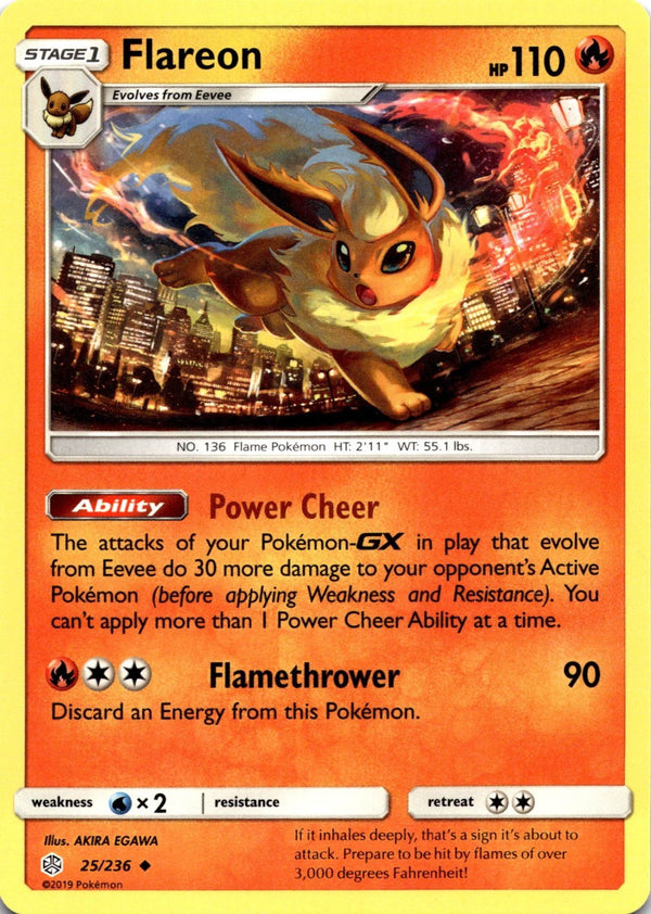 Pokemon Flareon 25/236 Cosmic Eclipse Non Holo NM