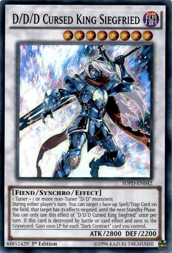 Yugioh D/D/D Cursed King Siegfried SDPD-EN042 Super Rare 1st Edition VLP/NM