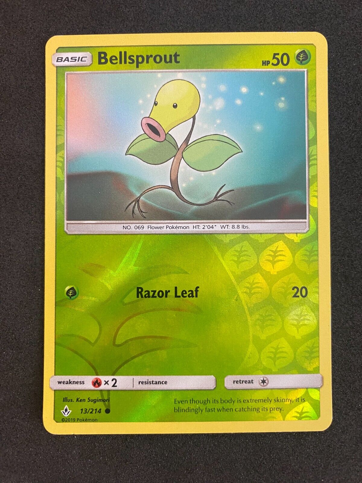 Pokemon Bellsprout 13/214 Unbroken Bonds Reverse Holo VLP-NM