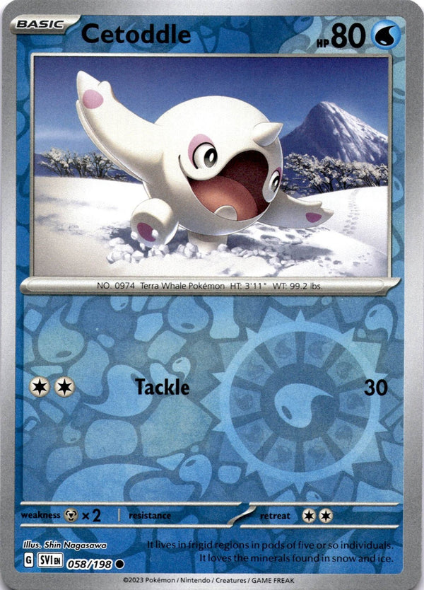 Pokemon Cetoddle 058/198 Scarlet Violet Base Reverse Holo NM