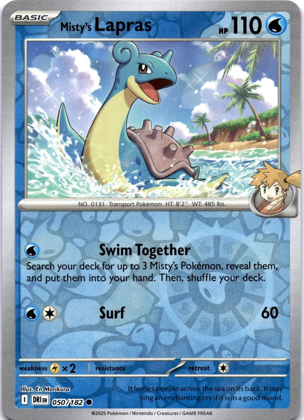 Pokemon Misty's Lapras 050/182 Destined Rivals Reverse Holo NM