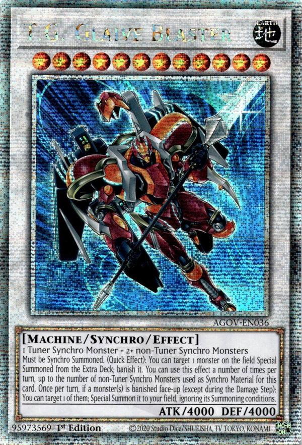 Yugioh T.G. Glaive Blaster AGOV-EN036 Quarter Century Rare 1st Edition NM