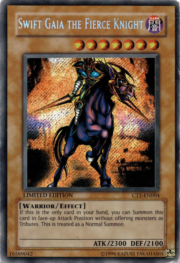Yugioh Swift Gaia the Fierce Knight CT1-EN004 Secret Rare Limited Edition HP