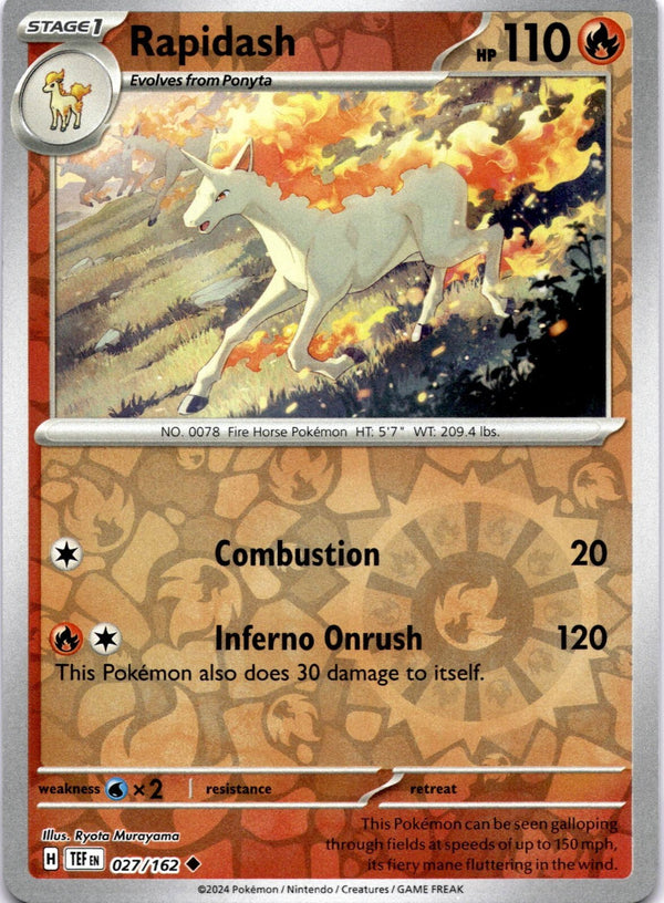 Pokemon Rapidash 027/162 Temporal Forces Reverse Holo NM