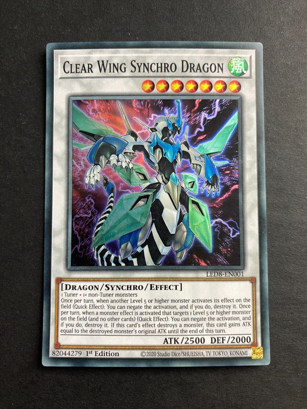 Yugioh Clear Wing Synchro Dragon LED8-EN001 Super Rare 1st Edition LP