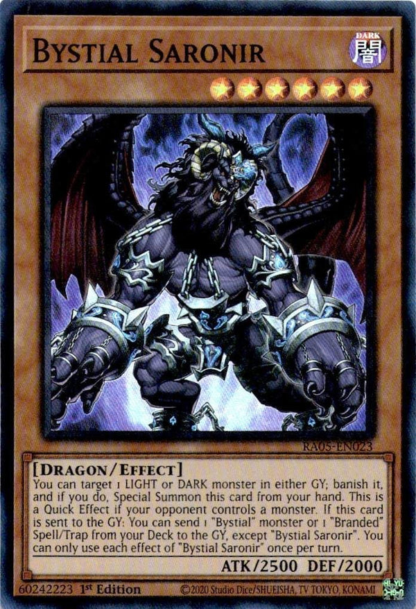 Yugioh Bystial Saronir RA05-EN023 NA Print Super Rare 1st Edition NM