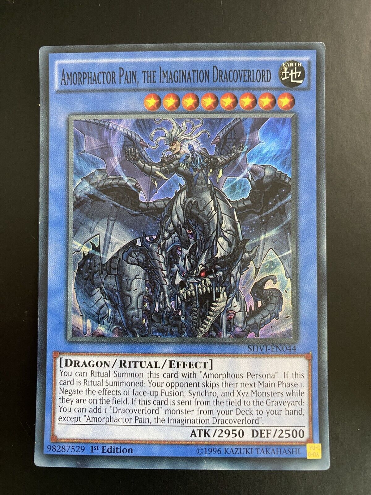 Yugioh Amorphactor Pain, the Imagination Dracoverlord SHVI-EN044 S Rare LP/VLP