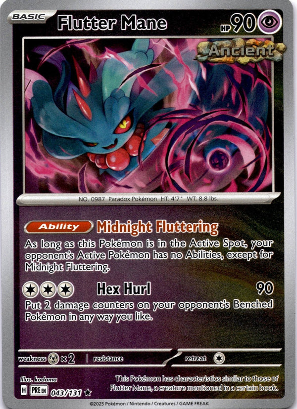Pokemon Flutter Mane 043/131 Prismatic Evolutions Reverse Holo NM