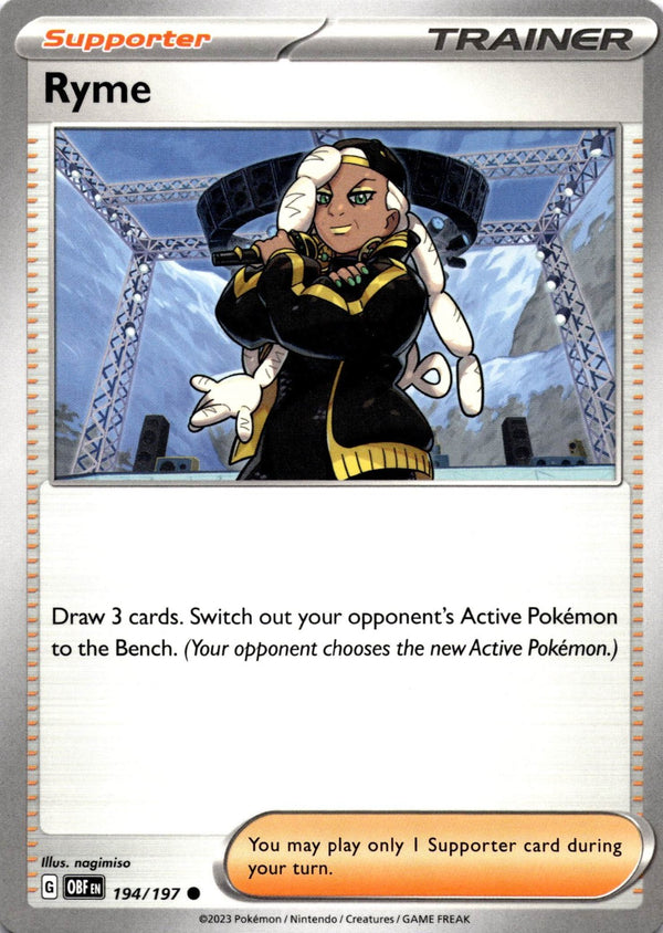 Pokemon Ryme 194/197 Obsidian Flames Non Holo NM