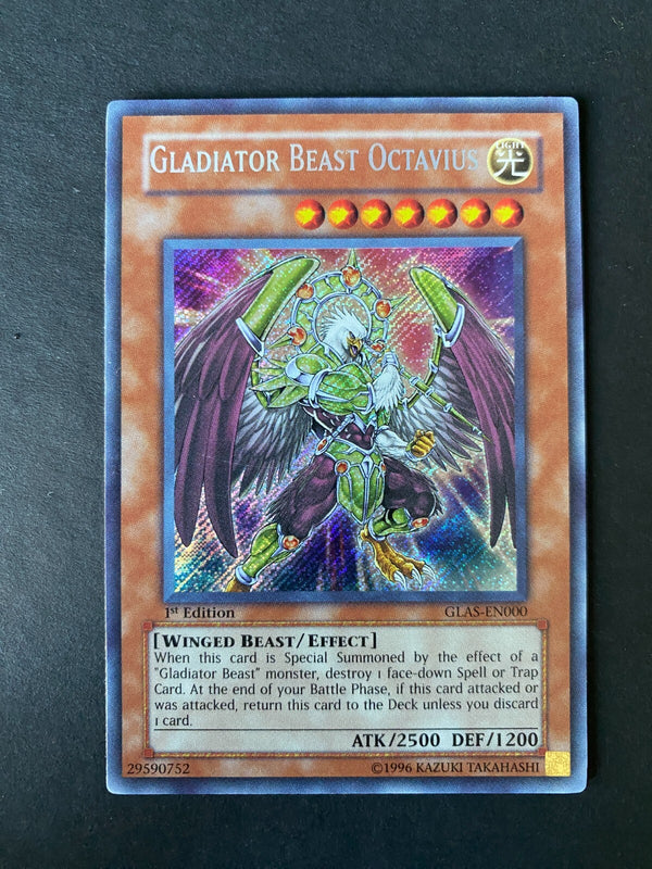 Yugioh Gladiator Beast Octavius GLAS-EN000 Secret Rare 1st Edition LP