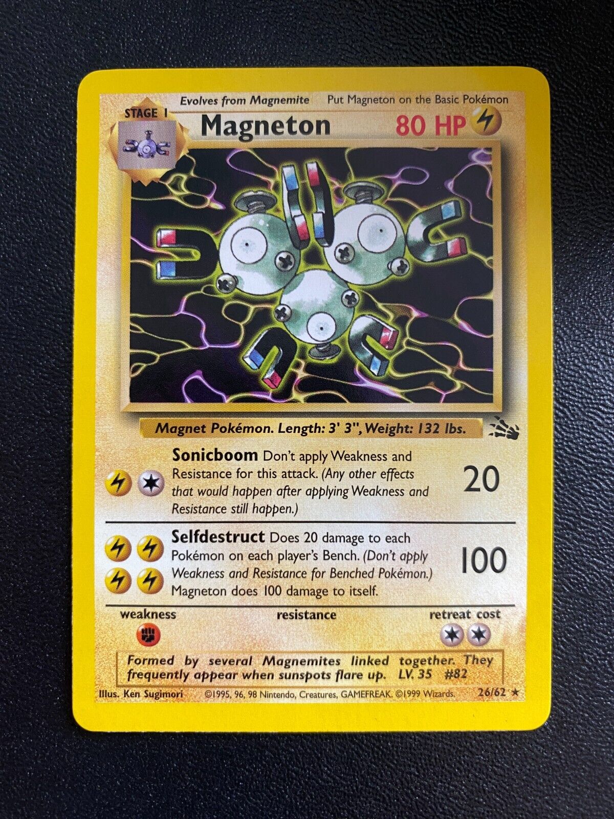 Pokemon Magneton 26/62 Fossil Rare Non Holo VLP/NM