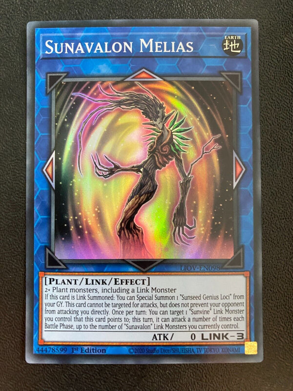 Yugioh Sunavalon Melias LIOV-EN098 Super Rare 1st Edition NM/MINT