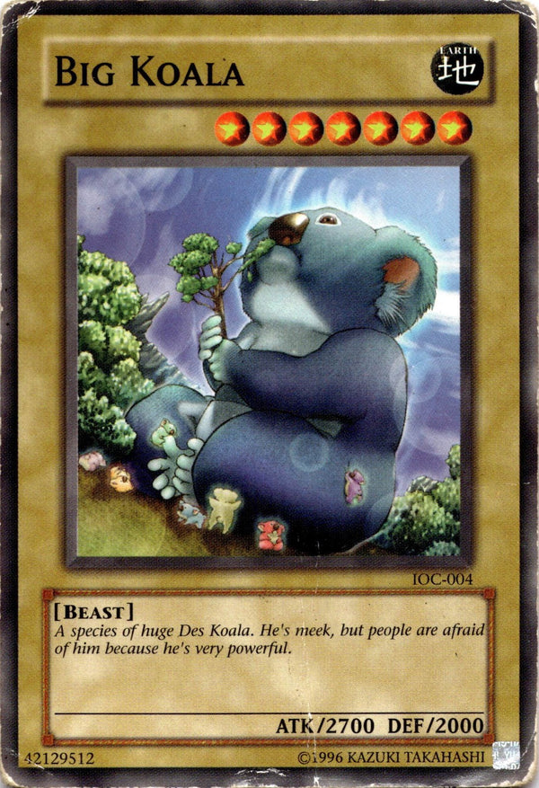 Yugioh Big Koala IOC-004 Common Unlimited Edition VERY DAMAGED
