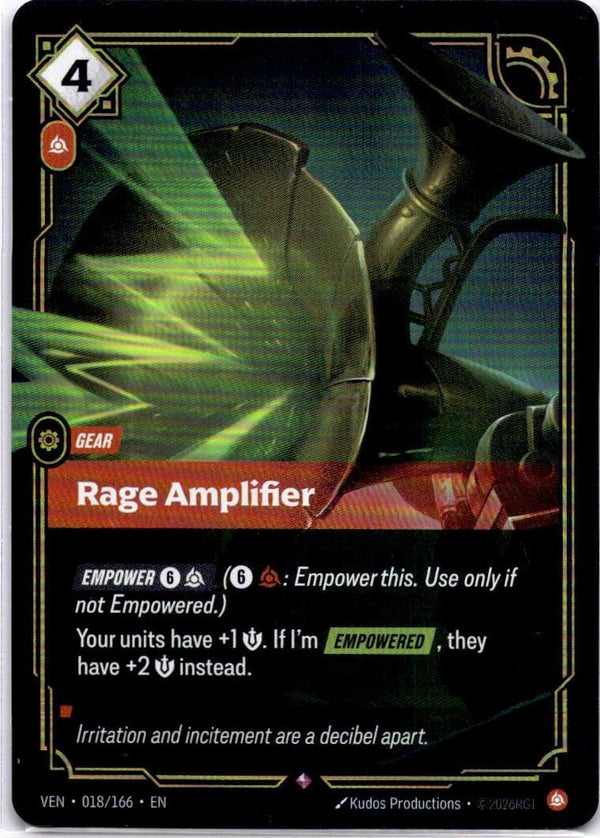 Riftbound Rage Amplifier 018/166 Vendetta Rare NM