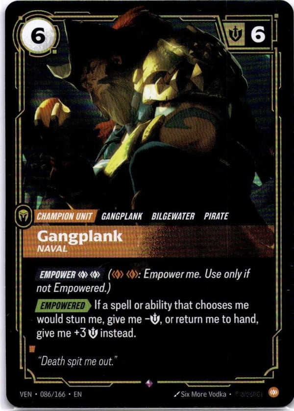 Riftbound Gangplank, Naval 086/166 Vendetta Rare NM