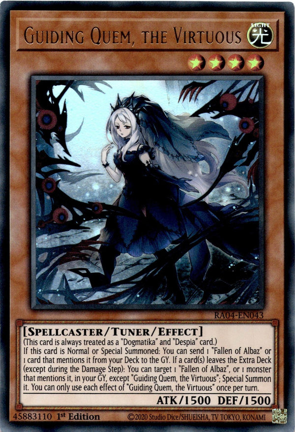 Yugioh Guiding Quem, the Virtuous RA04-EN043 Ultra Rare 1st Edition NM