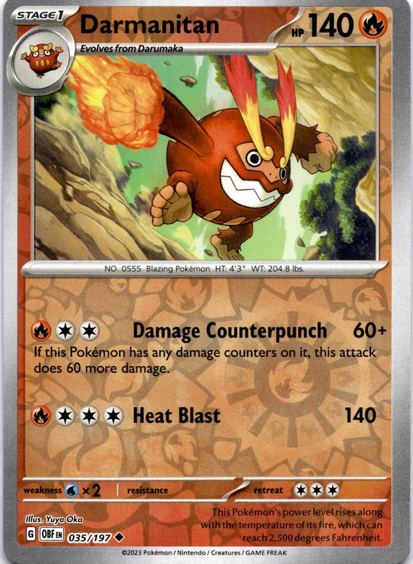 Pokemon Darmanitan 035/197 Paldea Evolved Reverse Holo NM