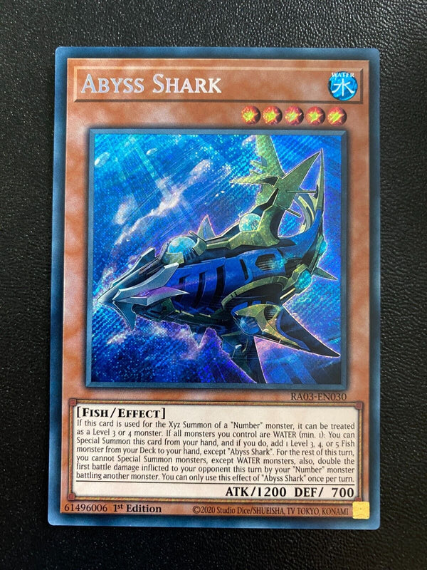 Yugioh Abyss Shark RA03-EN030 Secret Rare 1st Edition NM