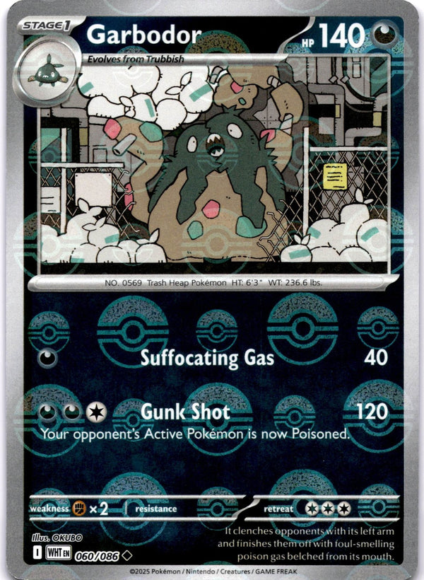 Pokemon Garbodor 060/086 White Flare Pokeball Reverse Holo NM