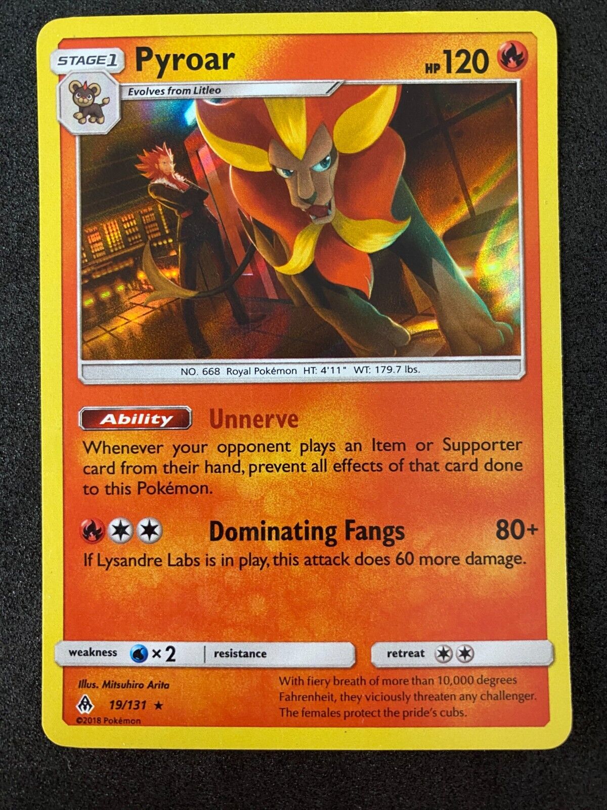 Pokemon Pyroar 19/131 Forbidden Light Holo NM