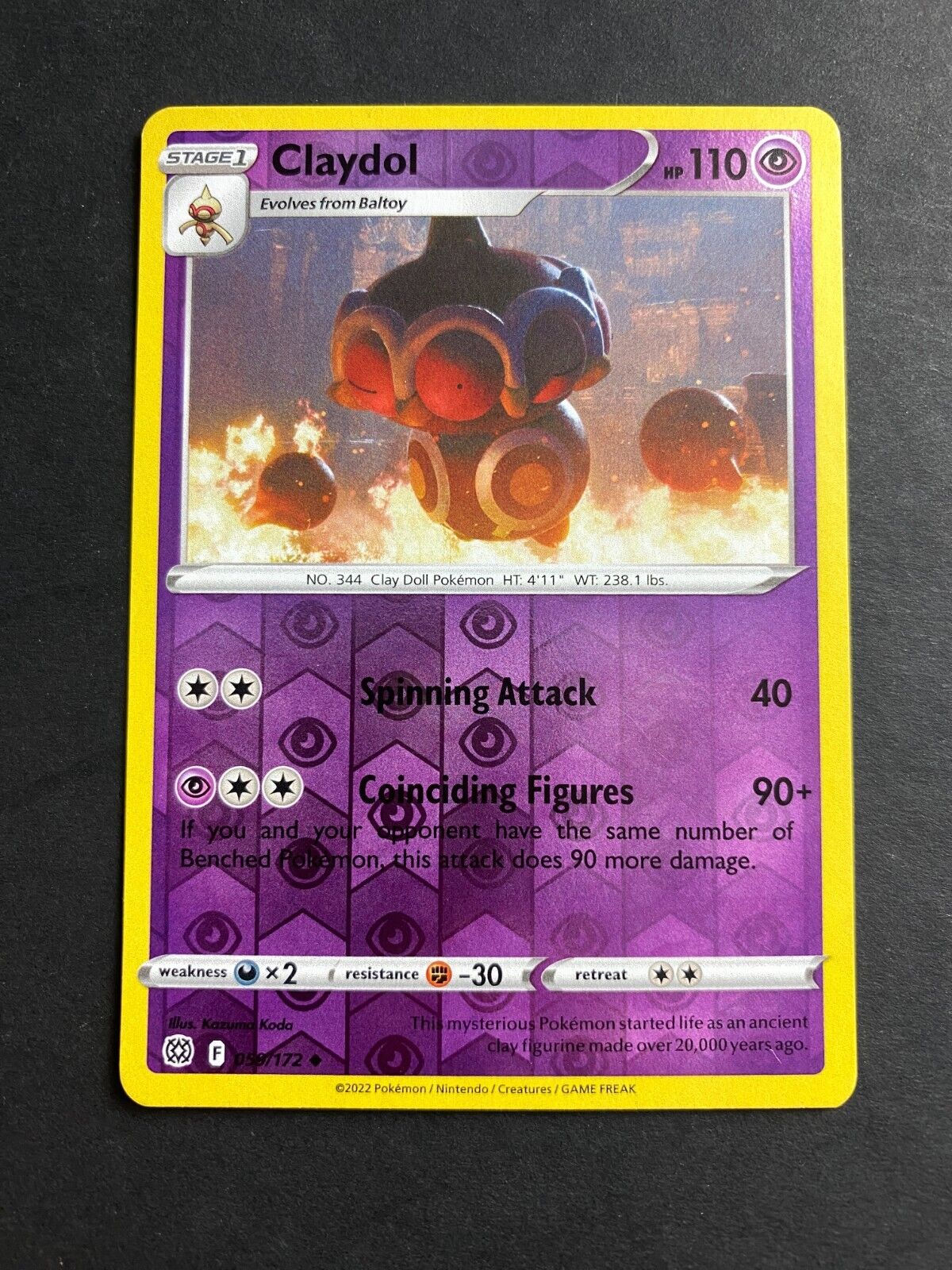 Pokemon Claydol 059/172 Brilliant Stars Reverse Holo LP