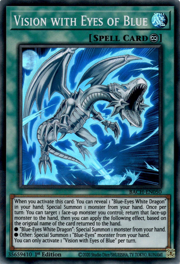 Yugioh Vision with Eyes of Blue BACH-EN050 Super Rare 1st Edition NM