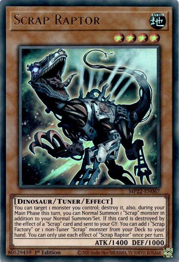 Yugioh Scrap Raptor MP22-EN067 Ultra Rare 1st Edition NM