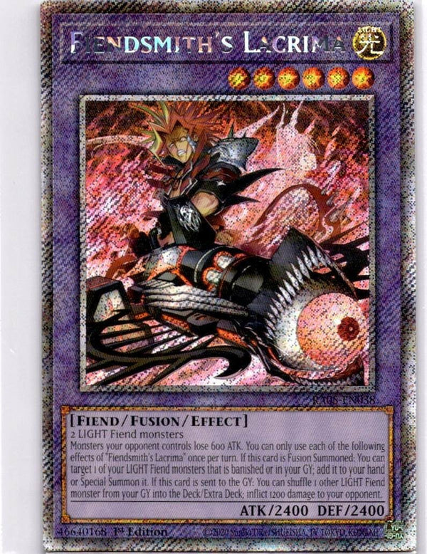 Yugioh Fiendsmith's Lacrima RA05-EN038 NA Print Platinum Secret Rare 1st Ed NM