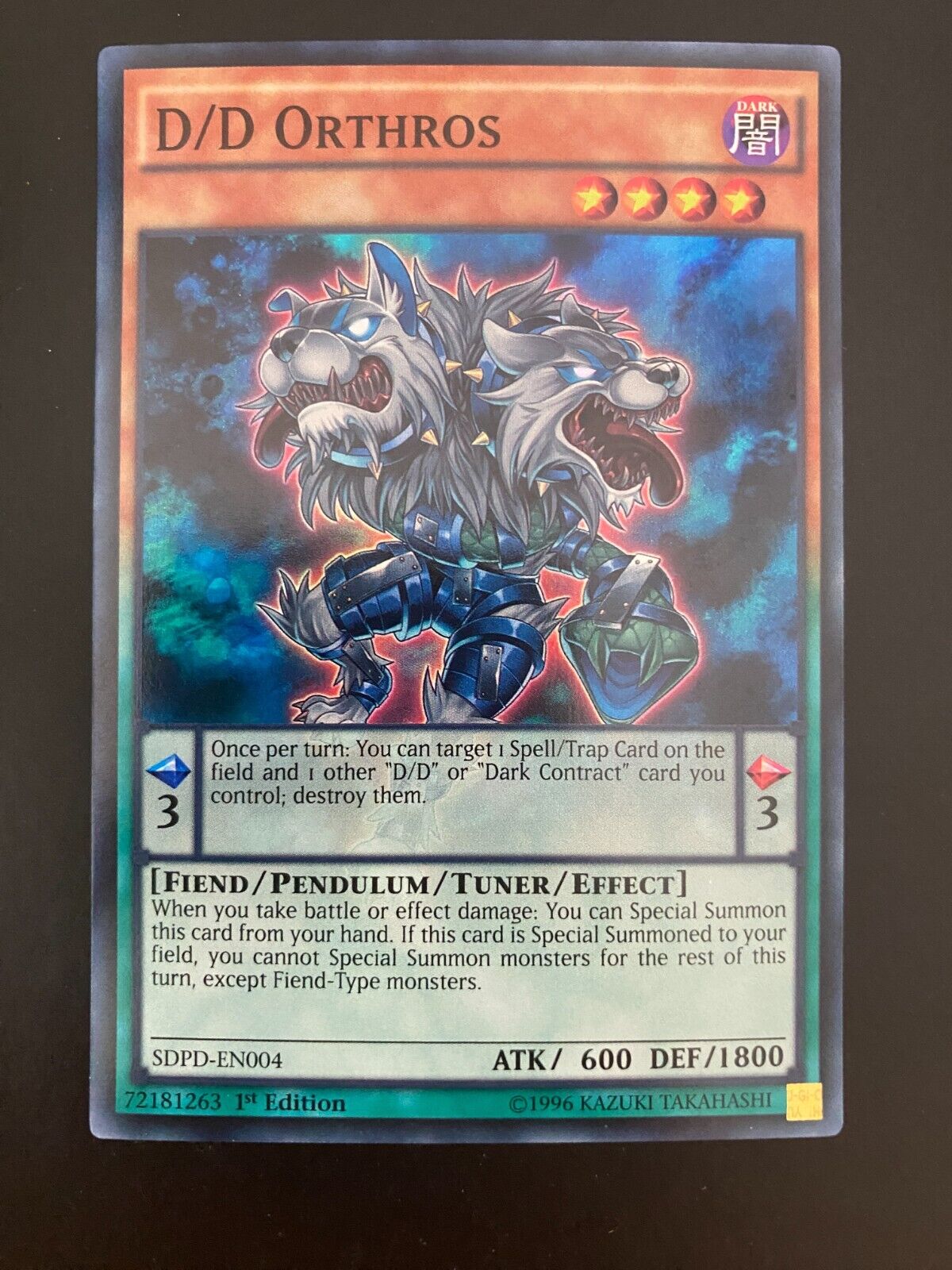 Yugioh D/D Orthros SDPD-EN004 1st Edition NM