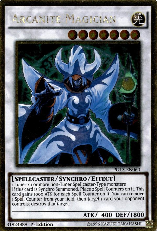 Yugioh Arcanite Magician PGL3-EN060 Gold Rare 1st Edition MP