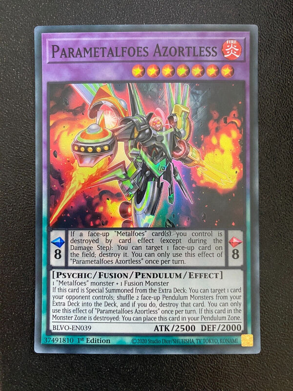 Yugioh Parametalfoes Azortless BLVO-EN039 Super Rare 1st Edition NM