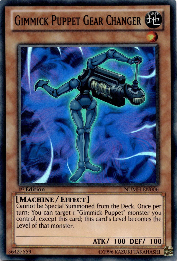 Yugioh Gimmick Puppet Gear Changer NUMH-EN006 Super Rare 1st Edition VLP/NM