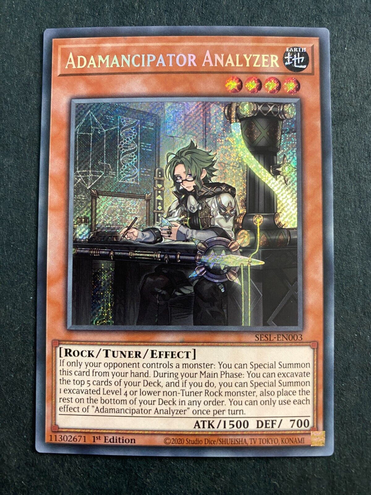 Yugioh Adamancipator Analyzer SESL-EN003 Secret Rare 1st Edition NM