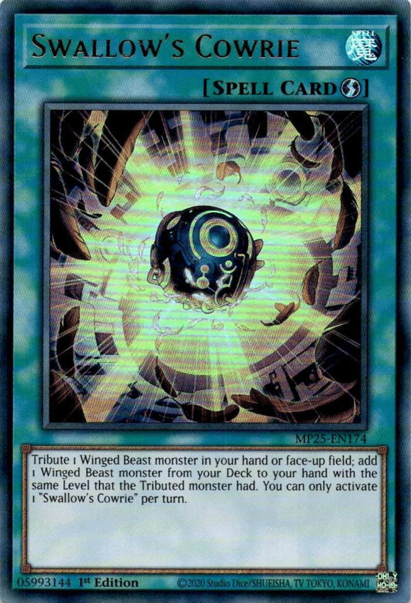 Yugioh Swallow's Cowrie MP25-EN174 Ultra Rare 1st Edition NM