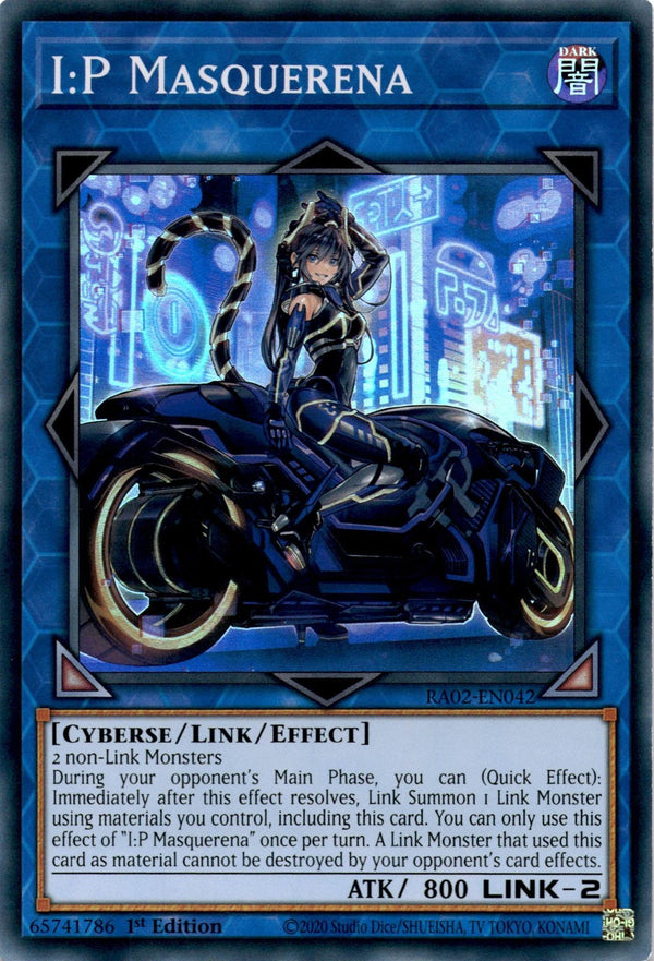 Yugioh I:P Masquerena RA02-EN042 Super Rare 1st Edition VLP/NM