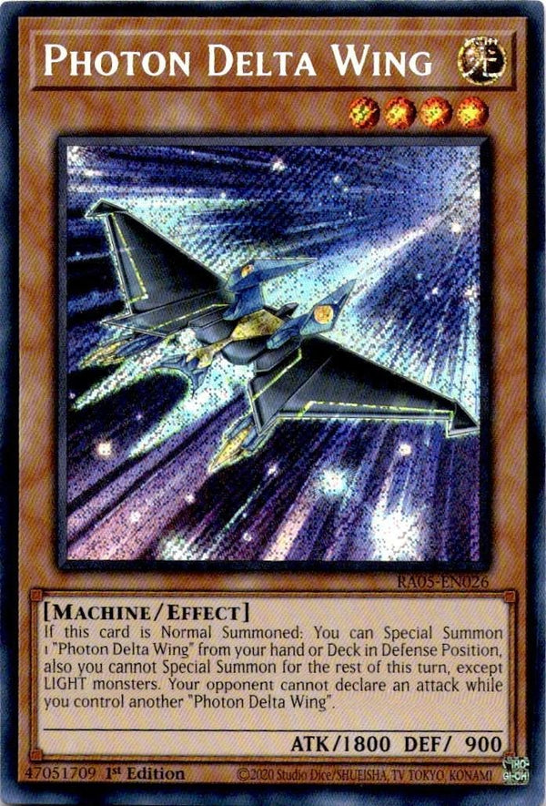 Yugioh Photon Delta Wing RA05-EN026 NA Print Secret Rare 1st Edition NM