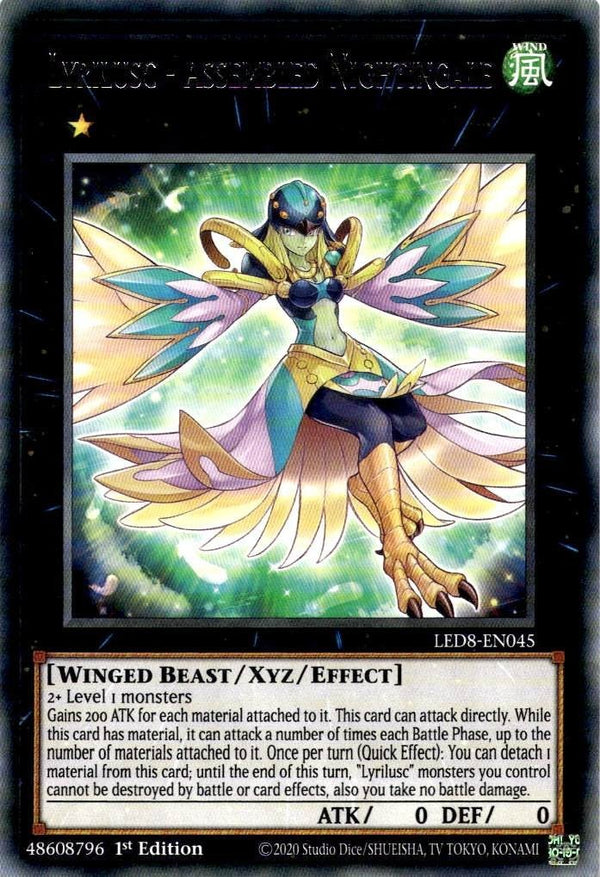 Yugioh Lyrilusc - Assembled Nightingale LED8-EN045 Rare 1st Edition NM