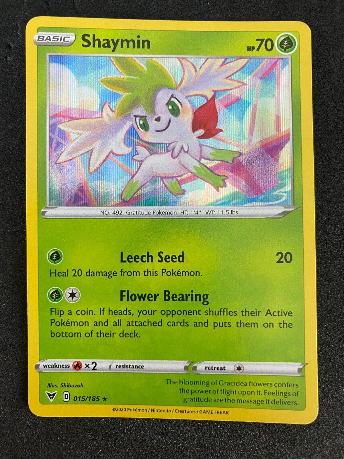 Pokemon Shaymin 015/185 Vivid Voltage Holo NM-MINT 15/185