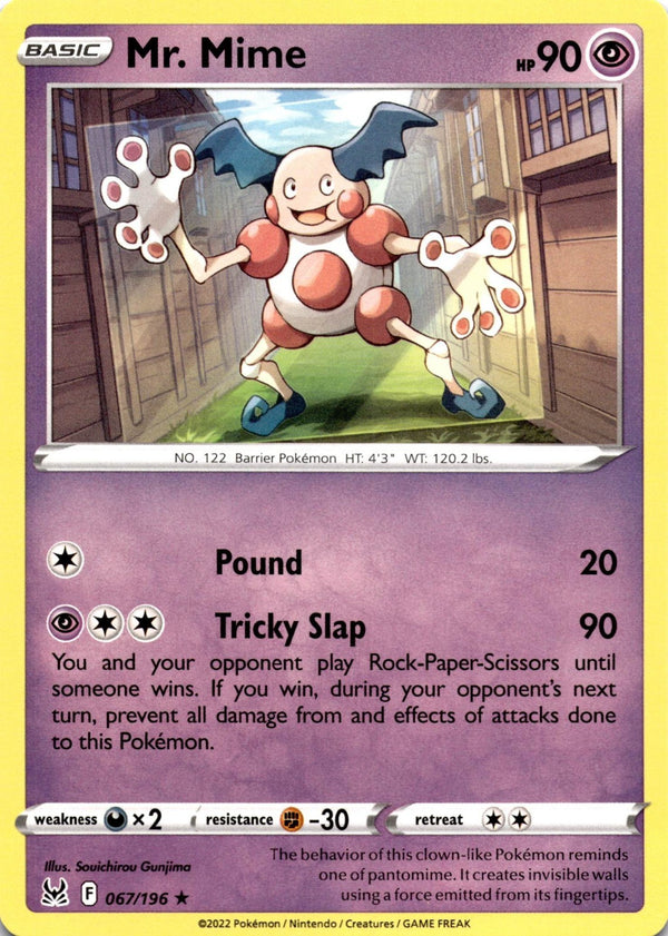 Pokemon Mr. Mime 067/196 Lost Origin Non Holo NM