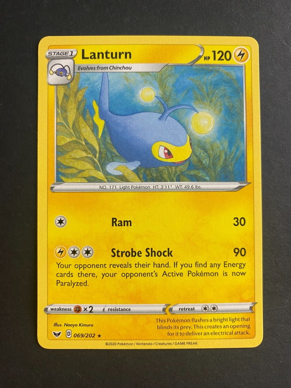 Pokemon Lanturn 069/202 Sword Shield Base Rare Non Holo NM
