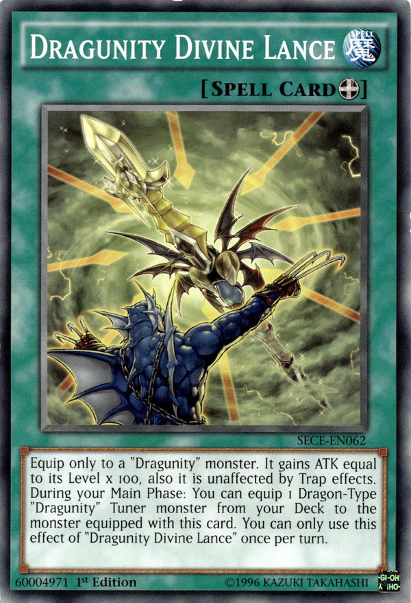 Yugioh Dragunity Divine Lance SECE-EN062 Common 1st Edition MP