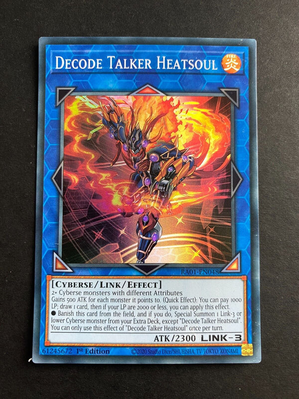 Yugioh Decode Talker Heatsoul RA01-EN048 Super Rare 1st Edition MP/LP